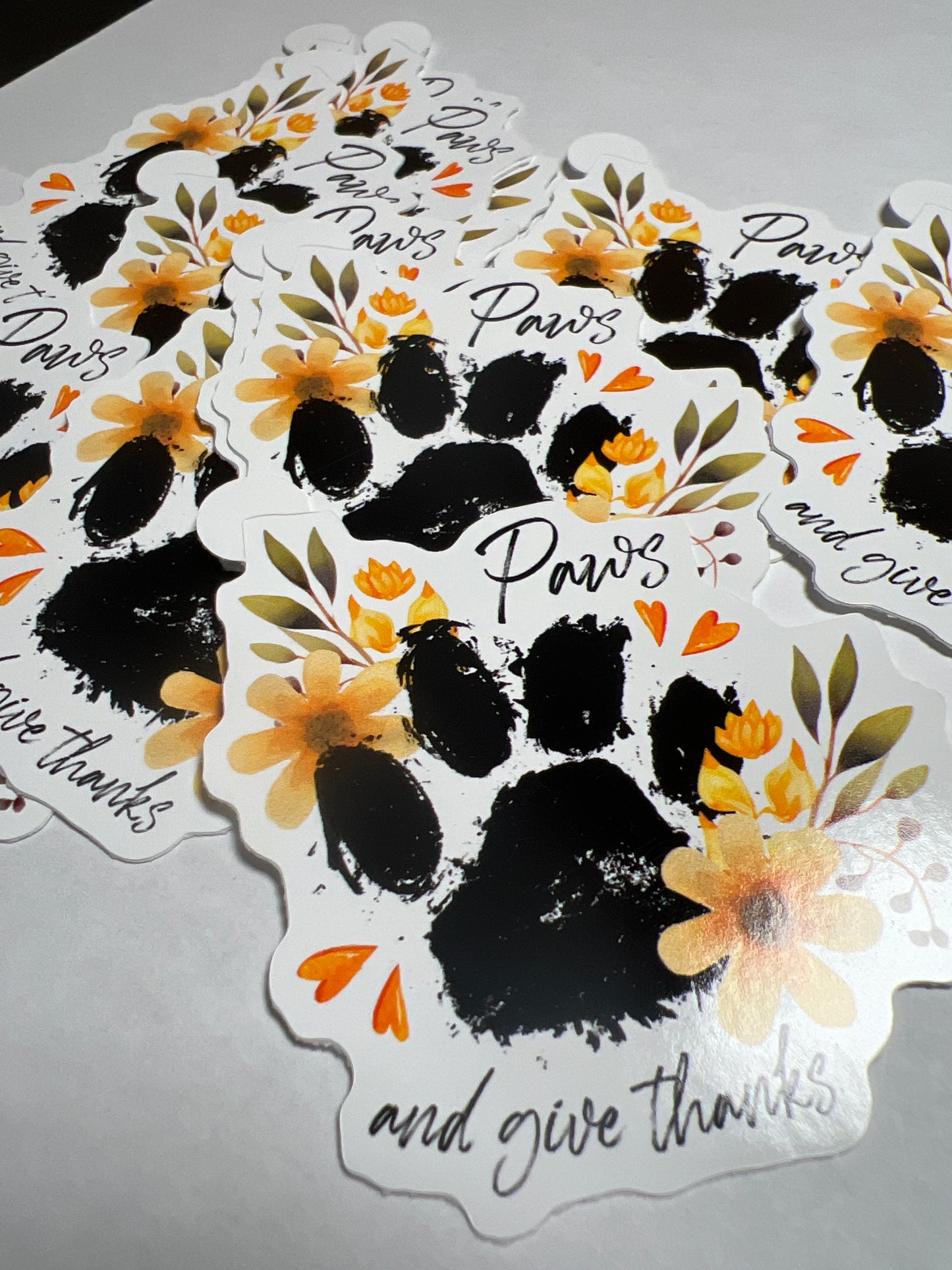 Paws and Give Thanks Vinyl Sticker