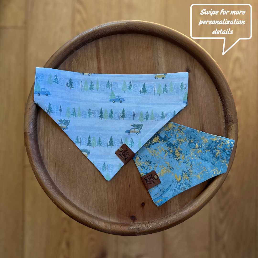 A Blue Christmas / Reversible / Over-the-Collar / Pet Bandana