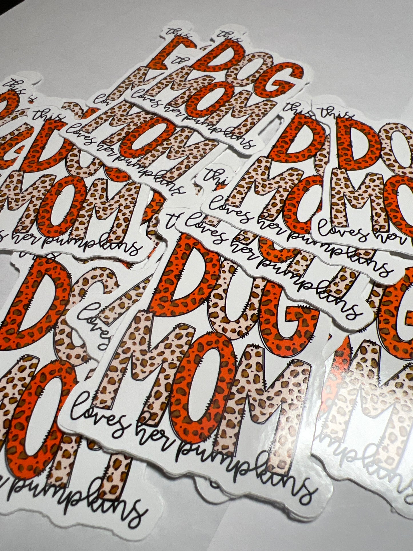 This Dog Mom Loves Her Pumpkins Vinyl Sticker