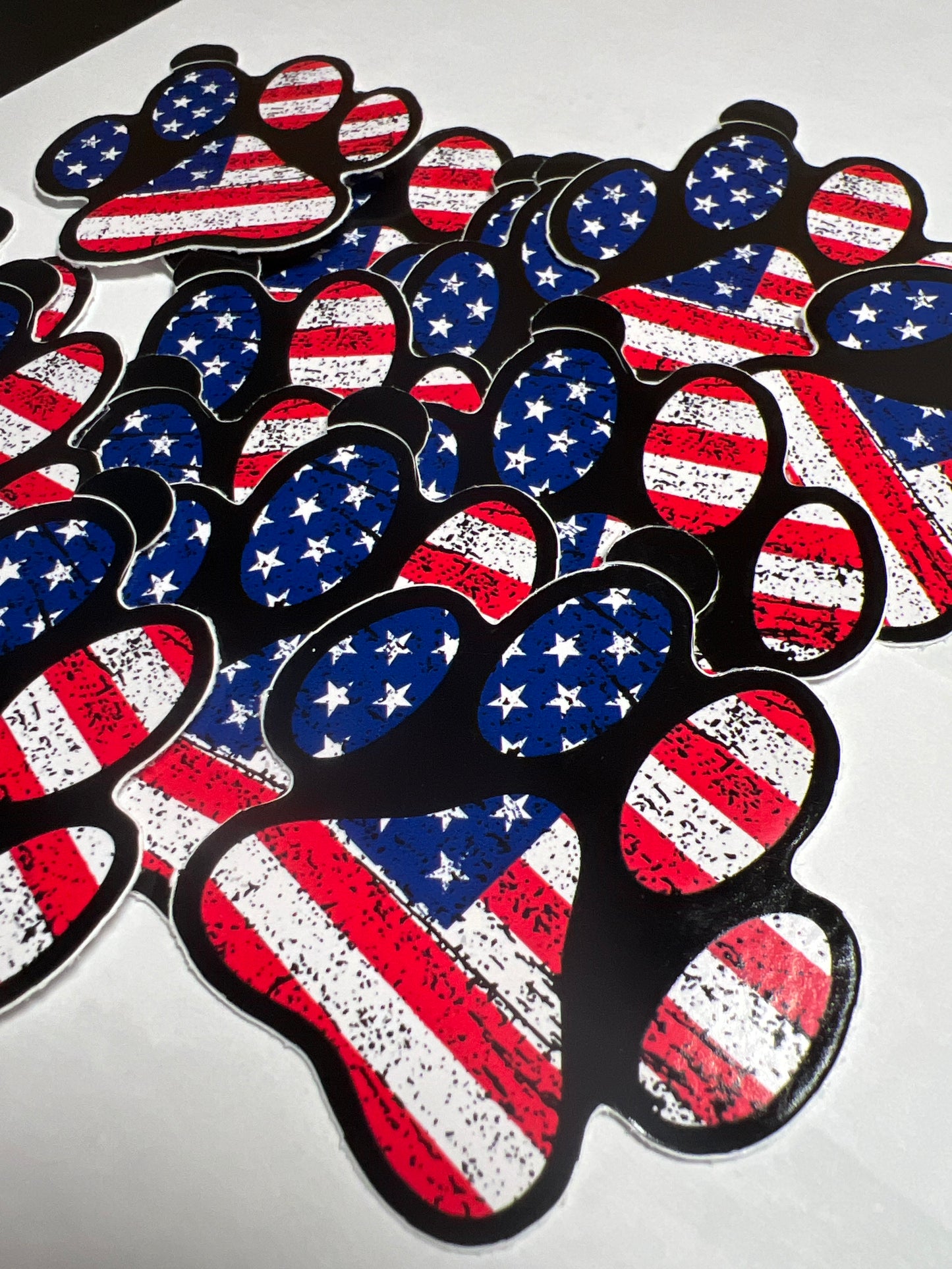Patriotic Paw Print Vinyl Sticker