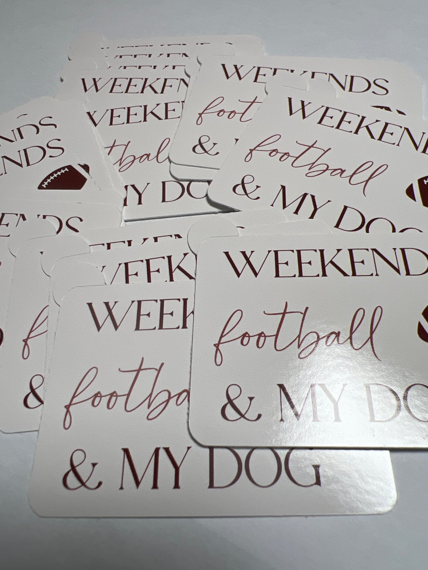 Weekends Football & My Dog Vinyl Sticker