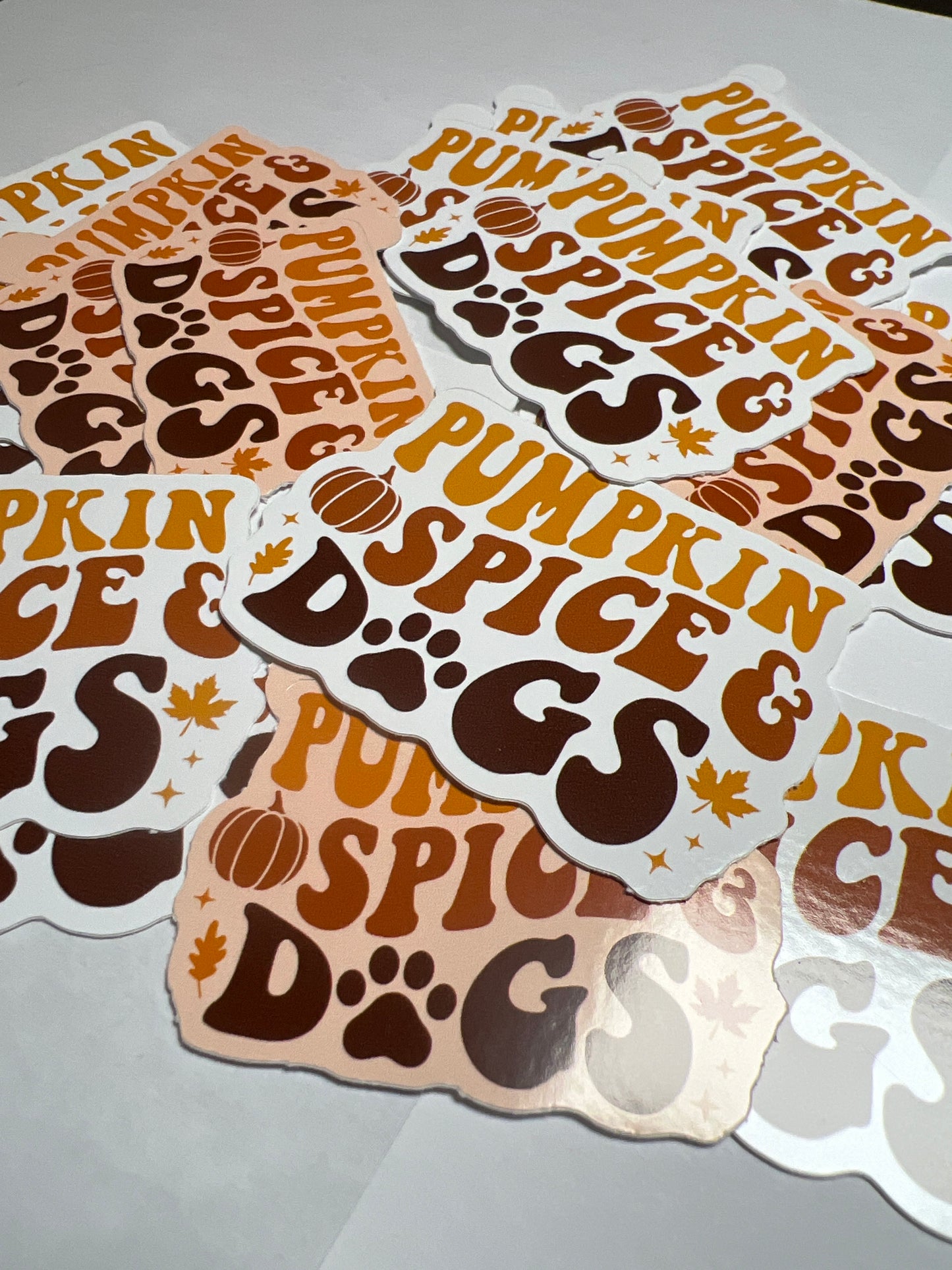 Pumpkin Spice & Dogs Vinyl Sticker