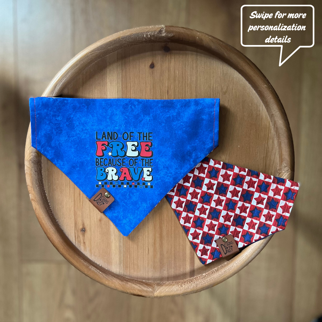 Home of The Free / LAST CHANCE / Reversible / Over-the-Collar / Pet Bandana / CLEARANCE