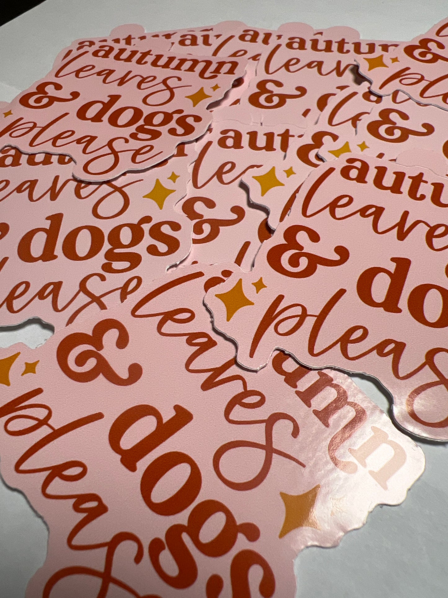 Autumn Leaves & Dogs Please Vinyl Sticker