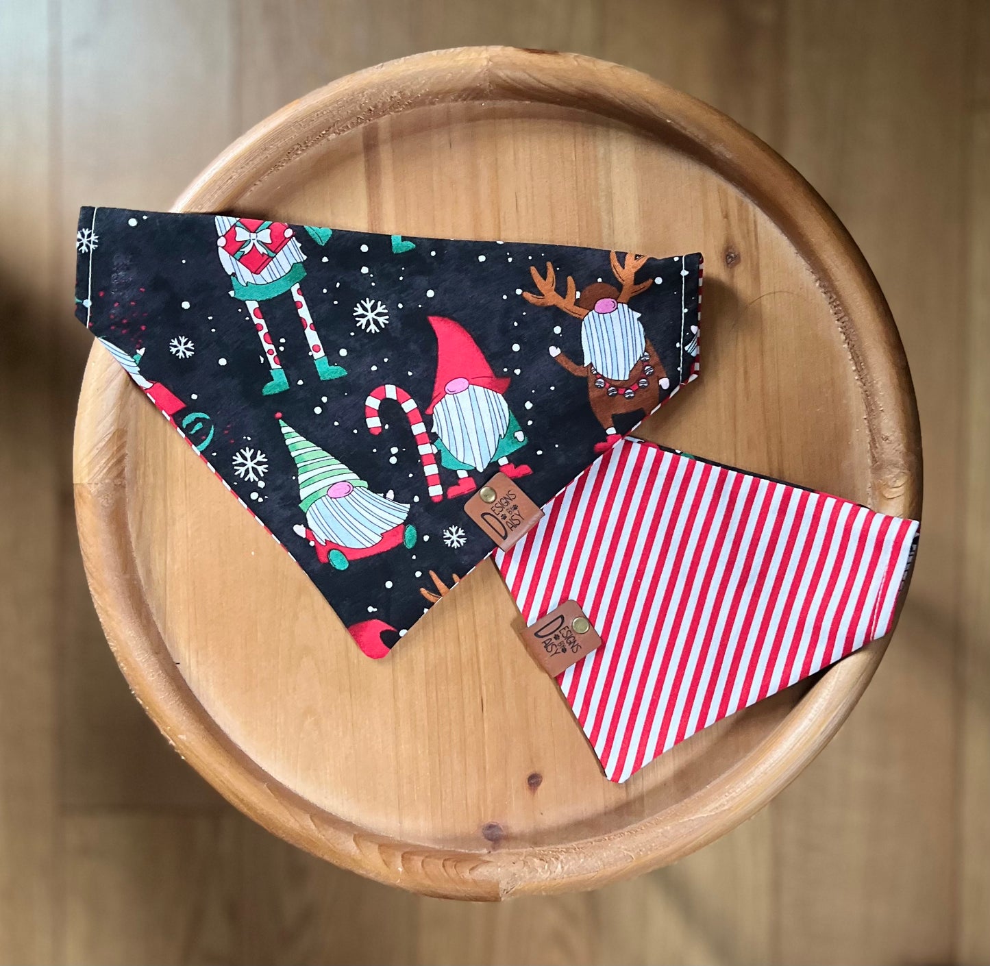 Holiday Gnomes / LAST CHANCE / Reversible / Over-the-Collar / Pet Bandana / CLEARANCE