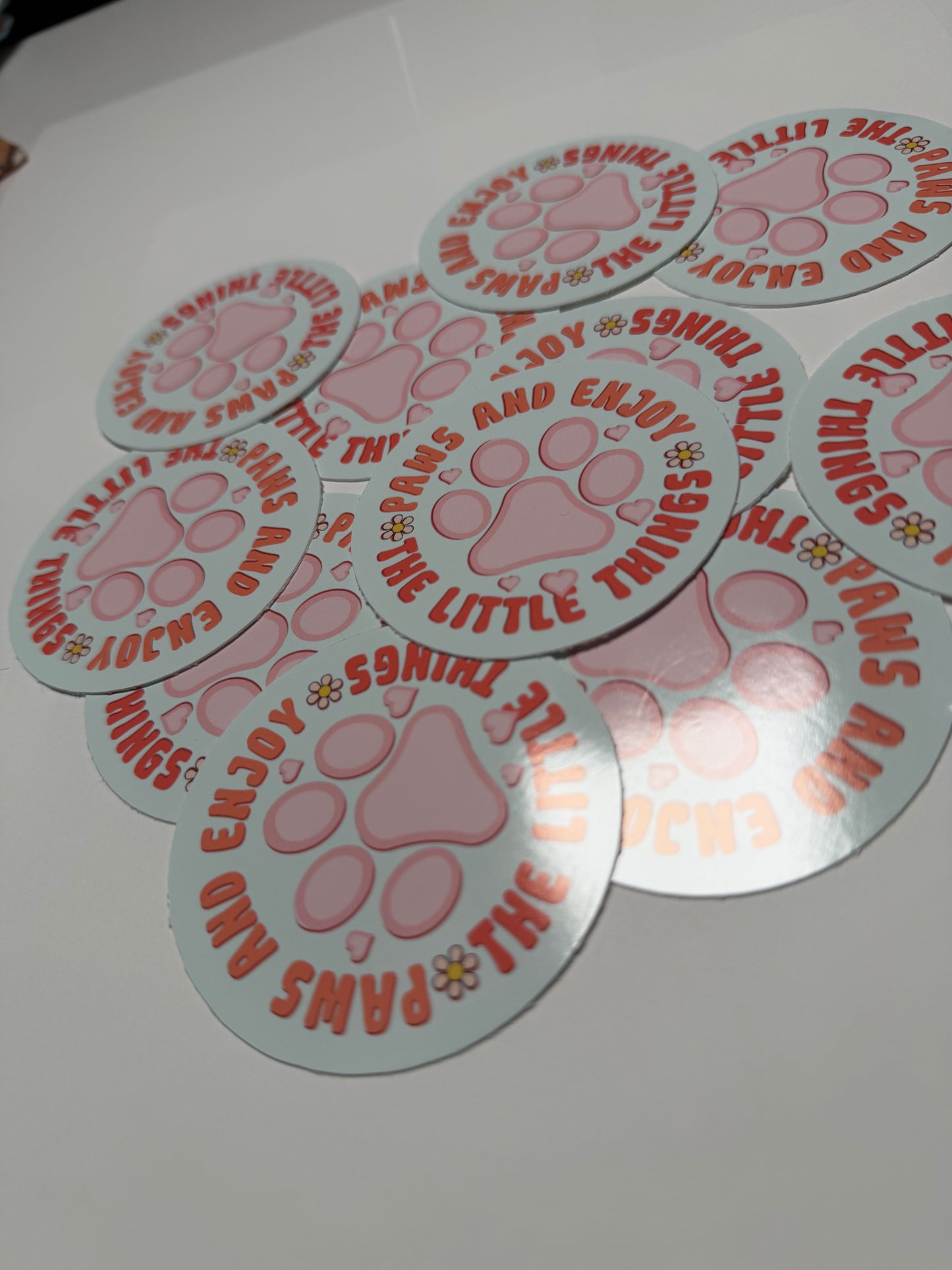 Paws and Enjoy The Little Things Vinyl Sticker