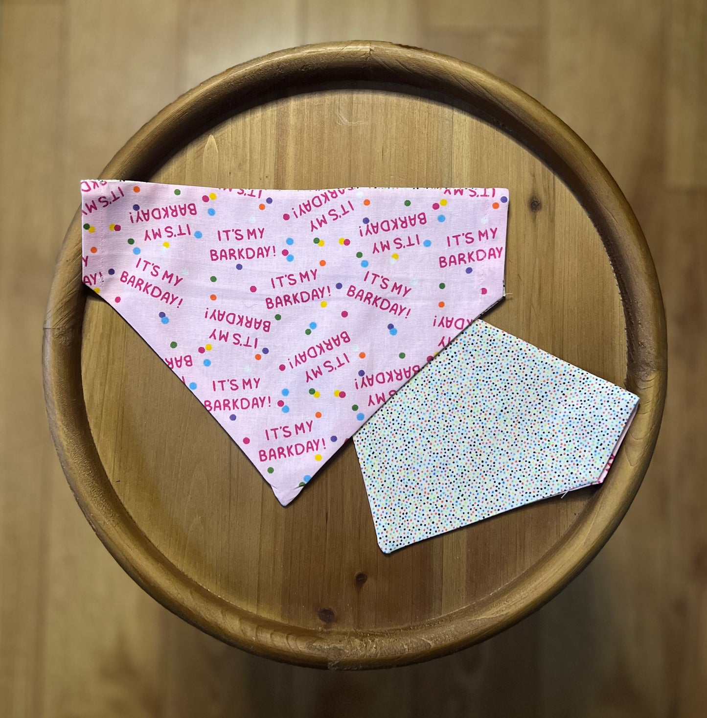 It's My Barkday Pink / LAST CHANCE / Reversible / Over-the-Collar / Pet Bandana
