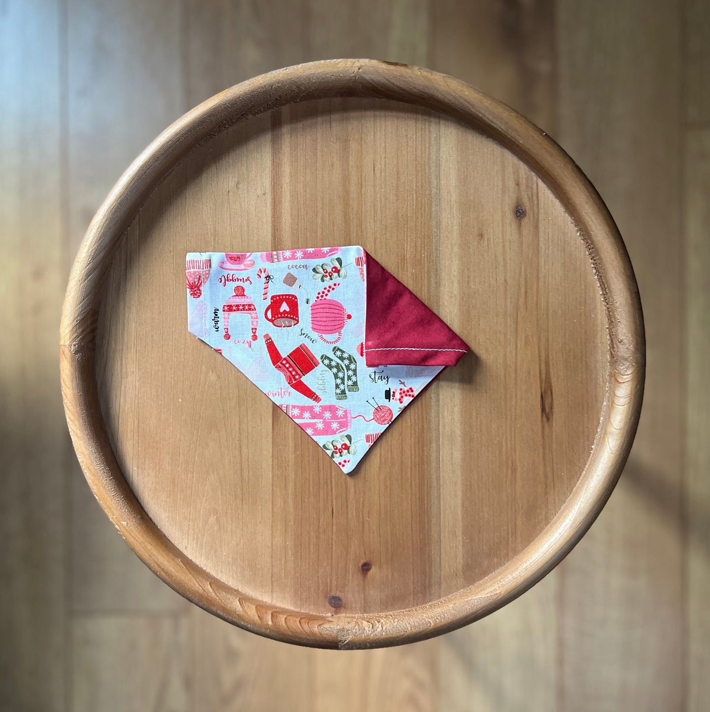 LAST CHANCE / Maroon Winter Clothes / Reversible / Over-the-Collar / Pet Bandana