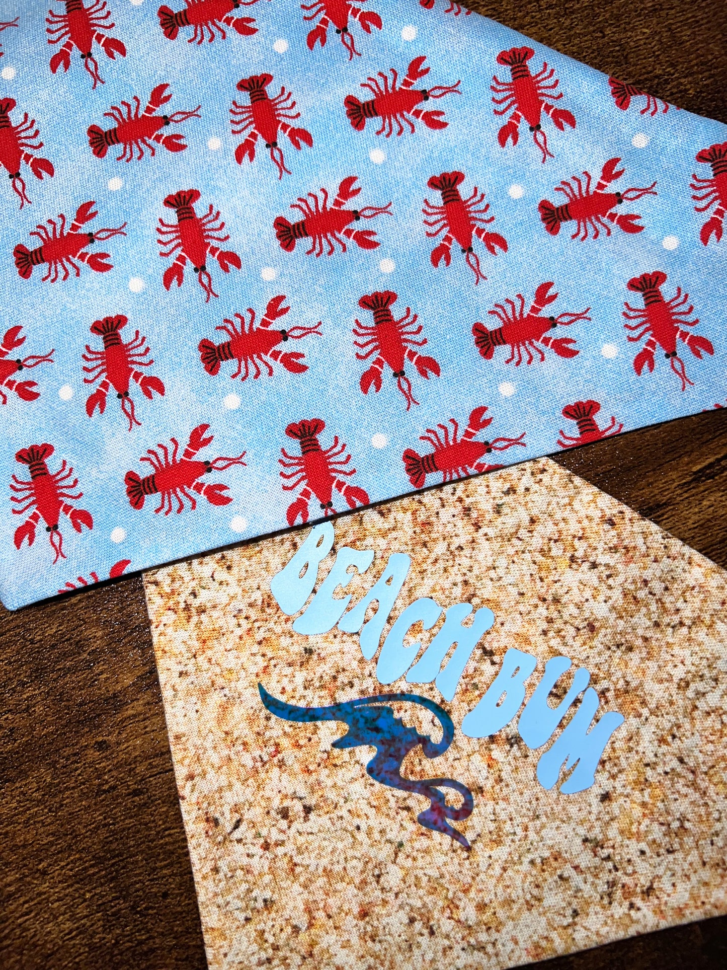 Lobster Beach Bum / Reversible / Over-the-Collar / Pet Bandana