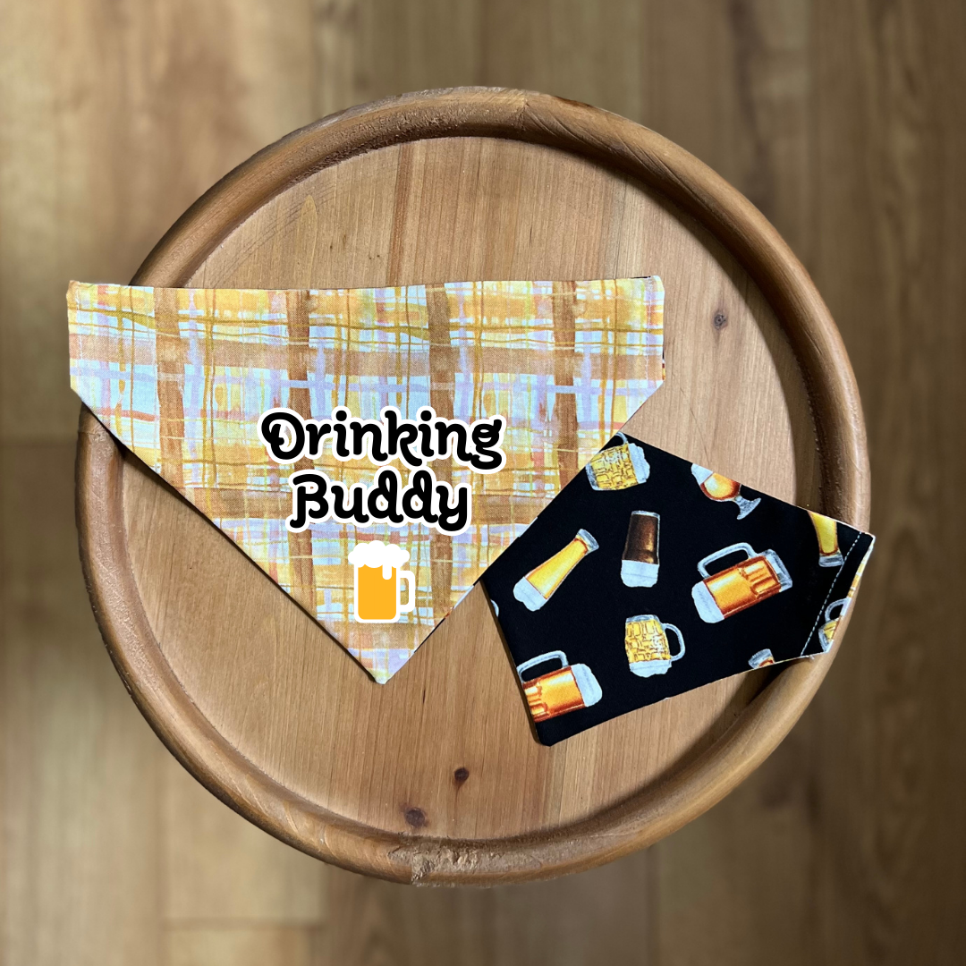Beer Buddy / Reversible / Over-the-Collar / Pet Bandana
