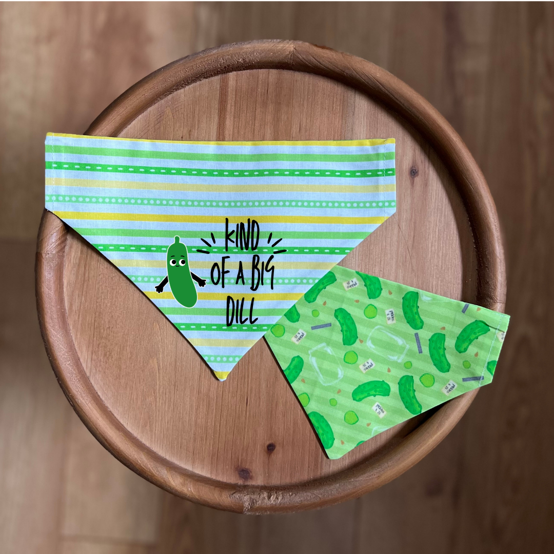 Kind of a Big Dill / LAST CHANCE / Reversible / Over-the-Collar / Pet Bandana