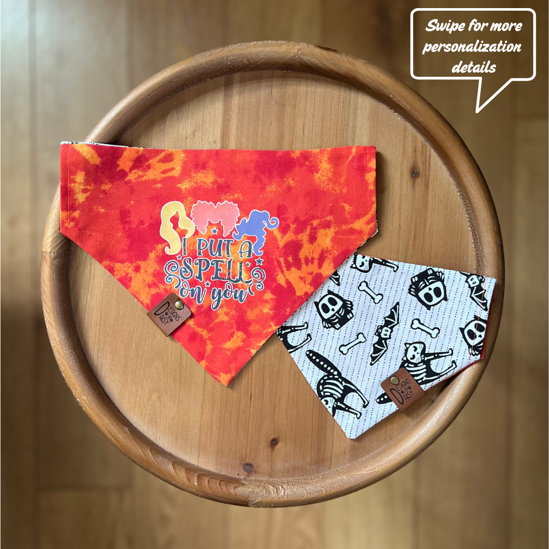 I Put a Spell On You / Reversible / Over-the-Collar / Pet Bandana / GLOW IN THE DARK