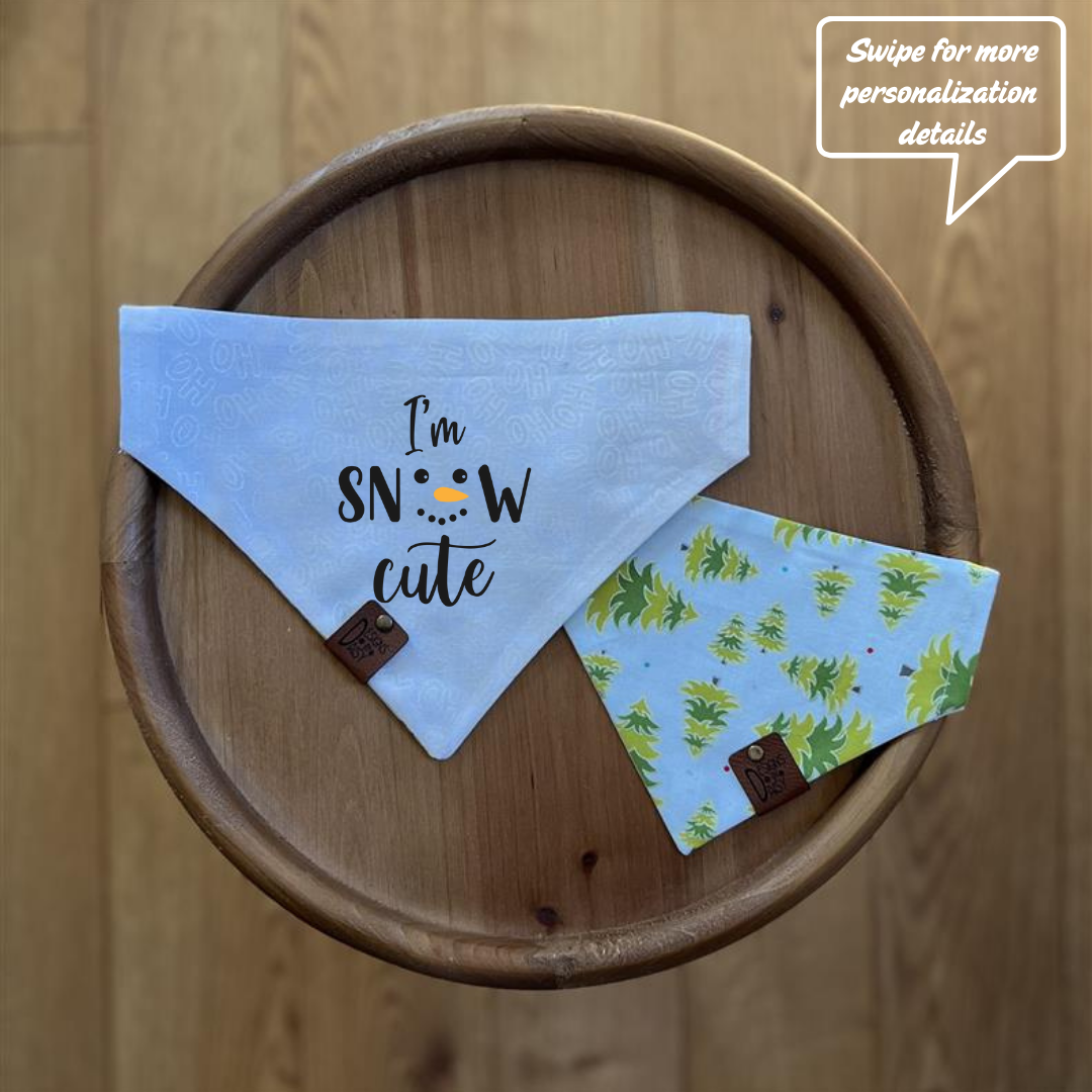 I'm Snow Cute / LAST CHANCE / Reversible / Over-the-Collar / Pet Bandana