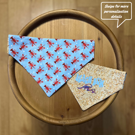 Lobster Beach Bum / Reversible / Over-the-Collar / Pet Bandana
