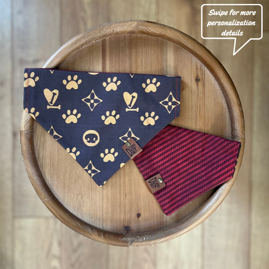 Louis Dog / LAST CHANCE / Reversible / Over-the-Collar / Pet Bandana