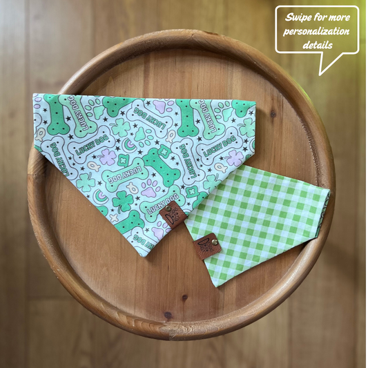 Lucky Dog / LAST CHANCE / Reversible / Over-the-Collar / Pet Bandana
