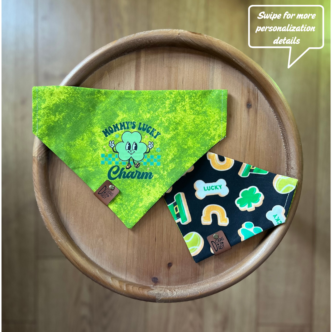 Mommy's Lucky Charm / LAST CHANCE / Reversible / Over-the-Collar / Pet Bandana