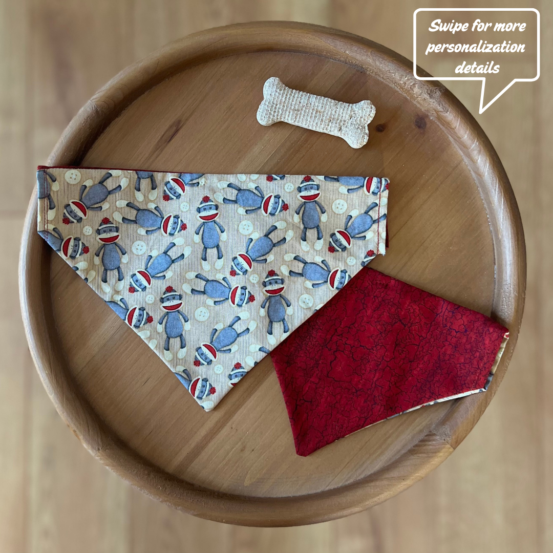 Monkey Business / LAST CHANCE / Reversible / Over-the-Collar / Pet Bandana
