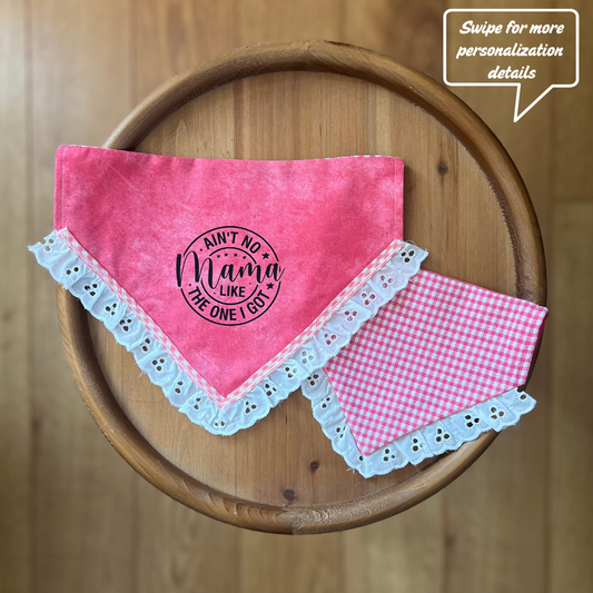 No Mama Like Mine Pink / LAST CHANCE / Reversible / Over-the-Collar / Pet Bandana