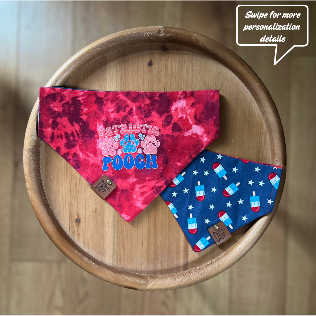 Patriotic Pooch / Reversible / Over-the-Collar / Pet Bandana