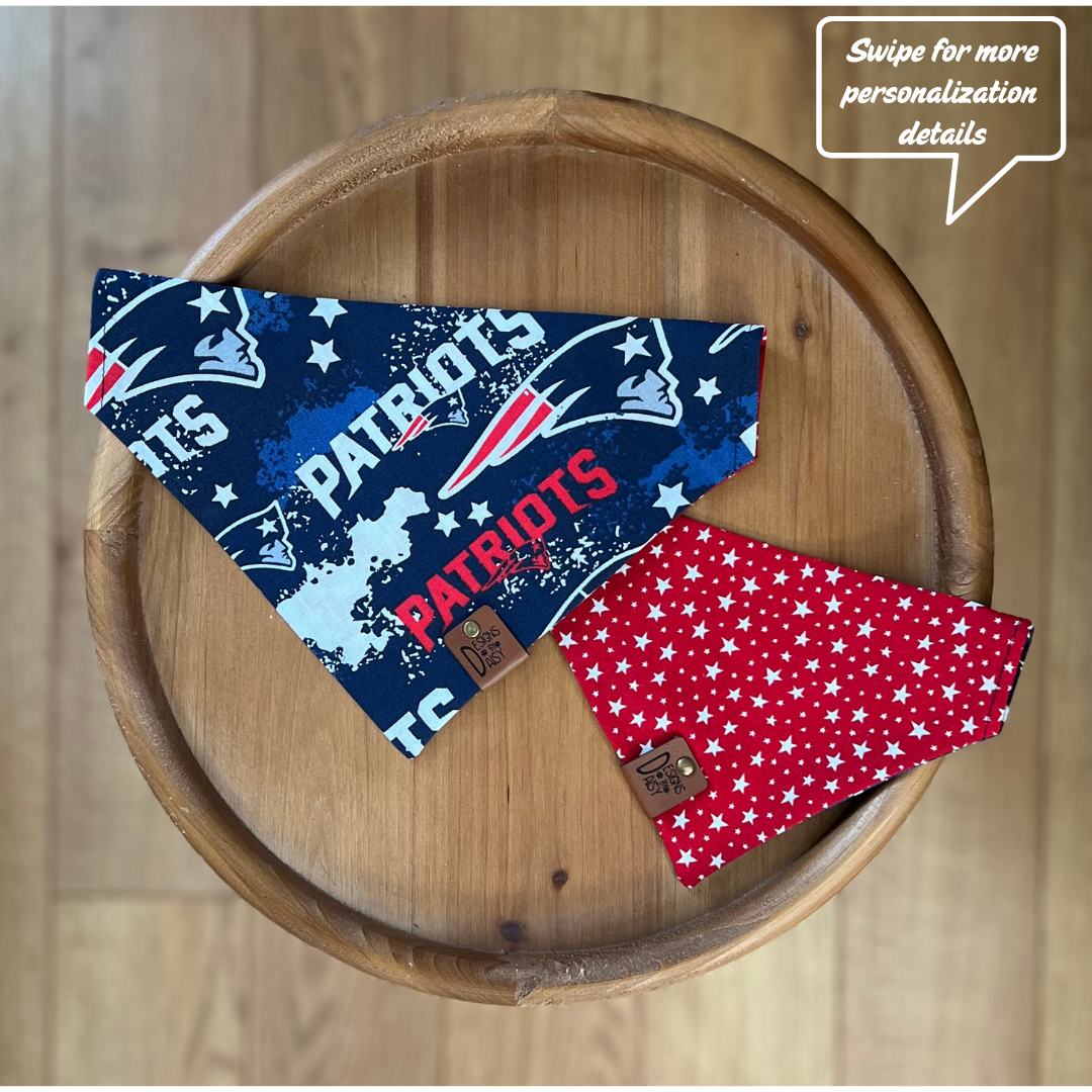 Patriots / LAST CHANCE / Reversible / Over-the-Collar / Pet Bandana / CLEARANCE