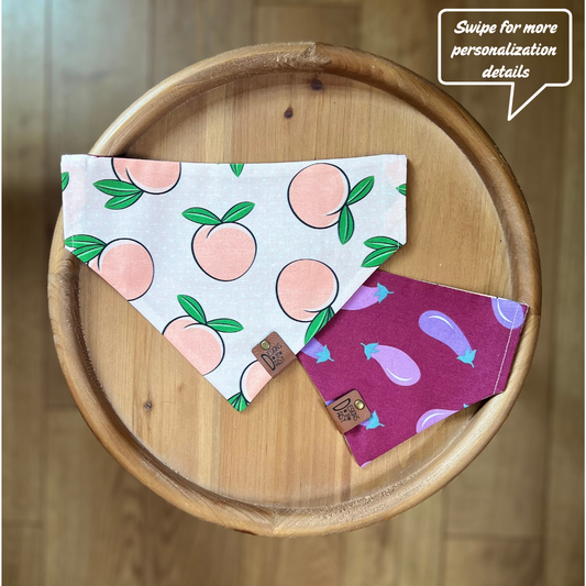 Peaches and Plants / Reversible / Over-the-Collar / Pet Bandana