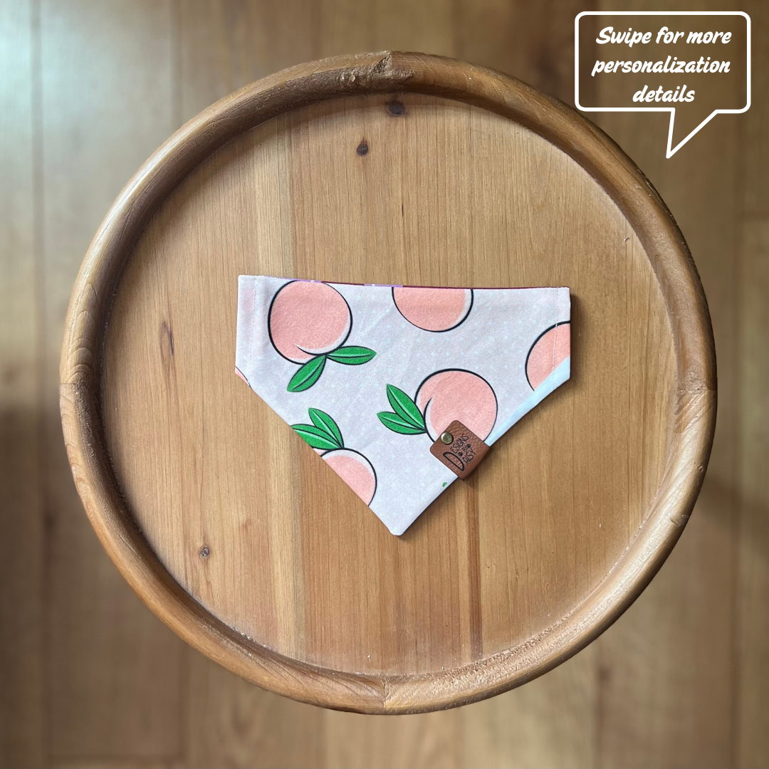Peaches and Plants Oopsies / LAST CHANCE / Reversible / Over-the-Collar / Pet Bandana / CLEARANCE
