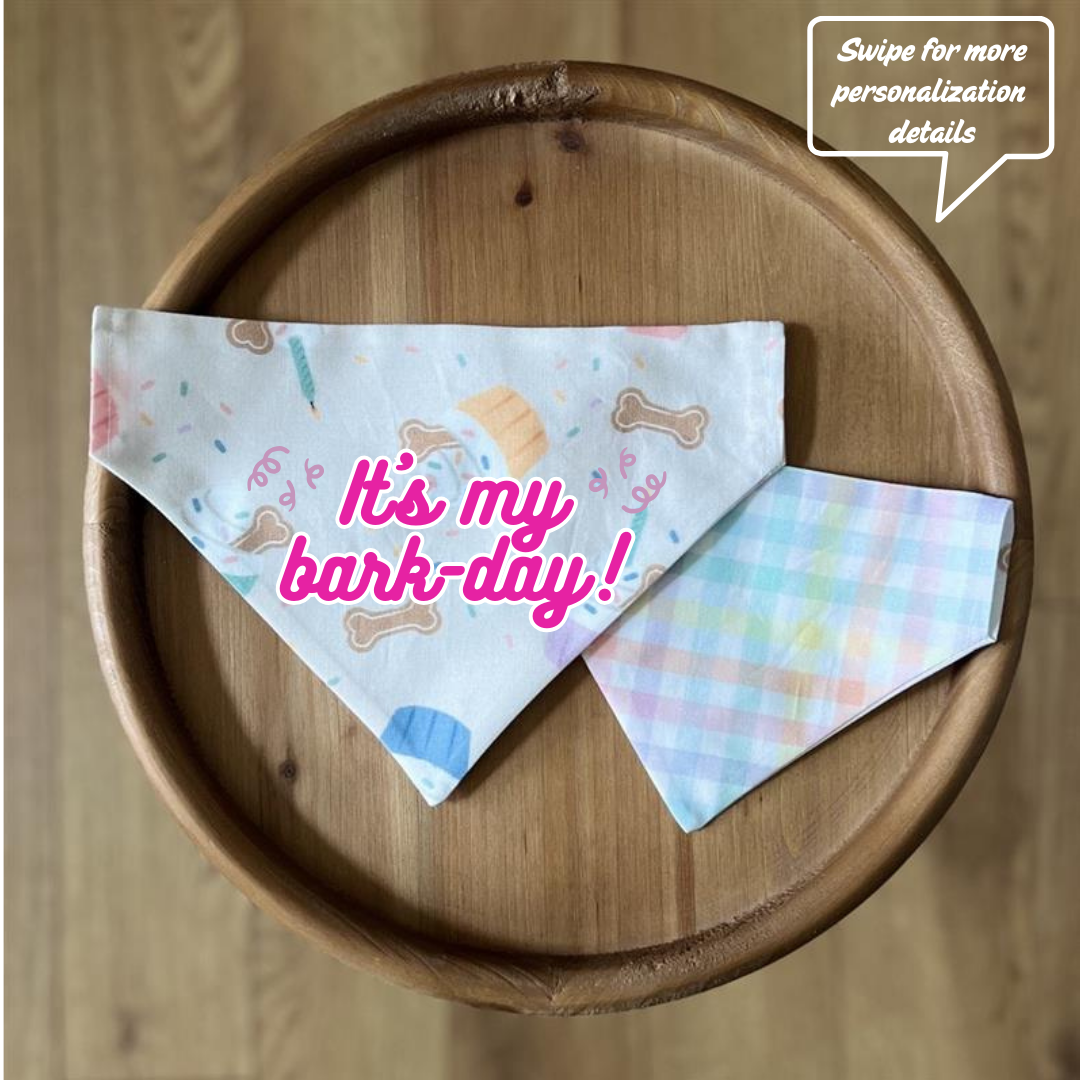 Pupcake Party / LAST CHANCE / Reversible / Over-the-Collar / Pet Bandana