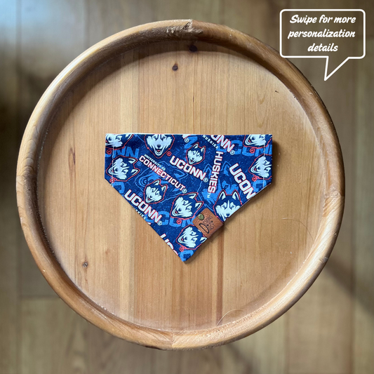 UConn Huskies / LAST CHANCE / Reversible / Over-the-Collar / Pet Bandana / CLEARANCE