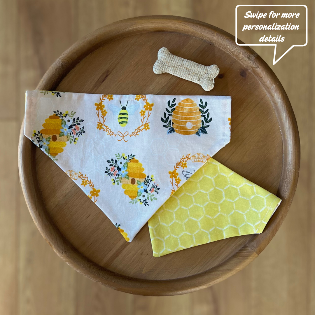 Save More Bees / LAST CHANCE / Reversible / Over-the-Collar / Pet Bandana