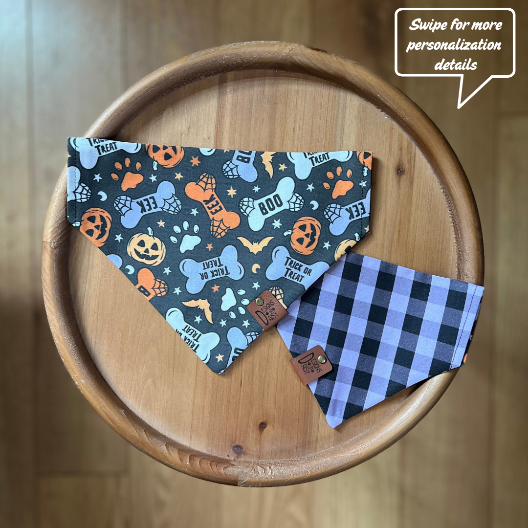 Spooky Treats / Reversible / Over-the-Collar / Pet Bandana