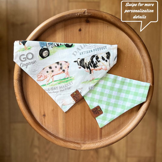 Farm Life / Reversible / Over-the-Collar / Pet Bandana