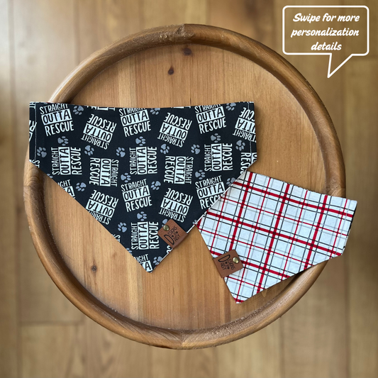 Straight Outta Rescue / Reversible / Over-the-Collar / Pet Bandana