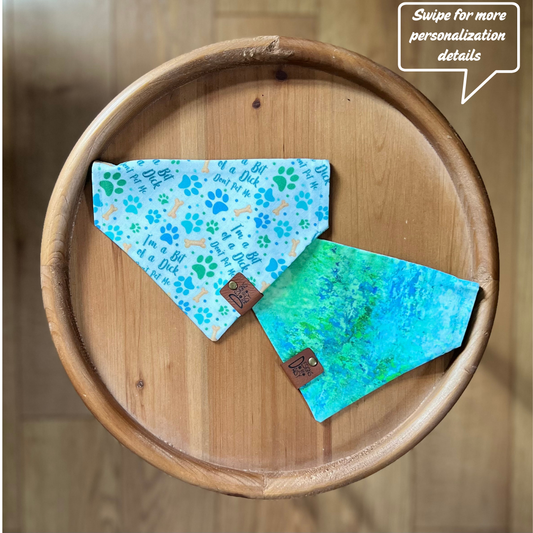 I'm a Bit of a Dick Don't Pet Me / LAST CHANCE / Reversible / Over-the-Collar / Pet Bandana / CLEARANCE