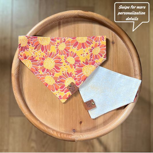 Sunflower Patch / Reversible / Over-the-Collar / Pet Bandana
