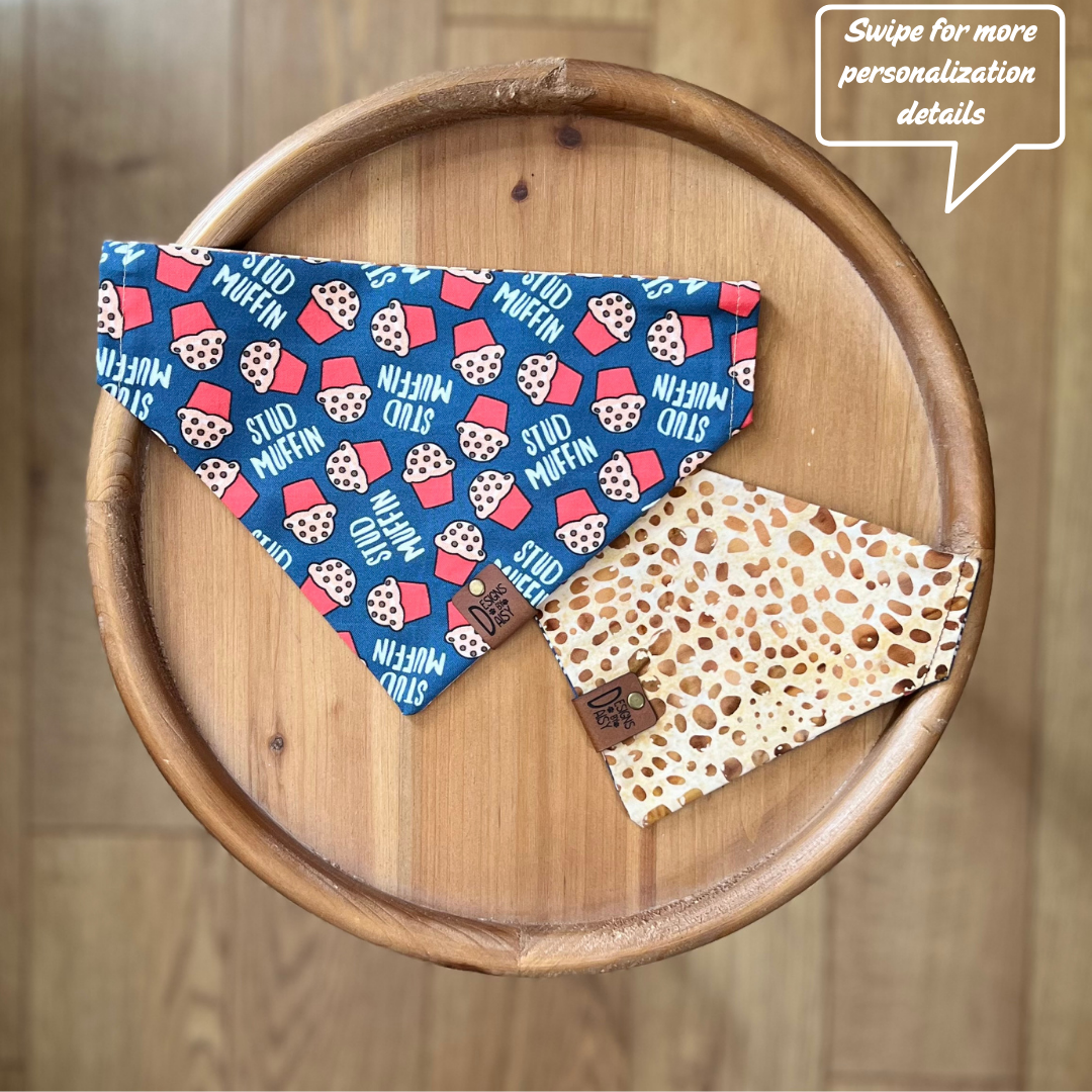 Stud Muffin / LAST CHANCE / Reversible / Over-the-Collar / Pet Bandana / CLEARANCE