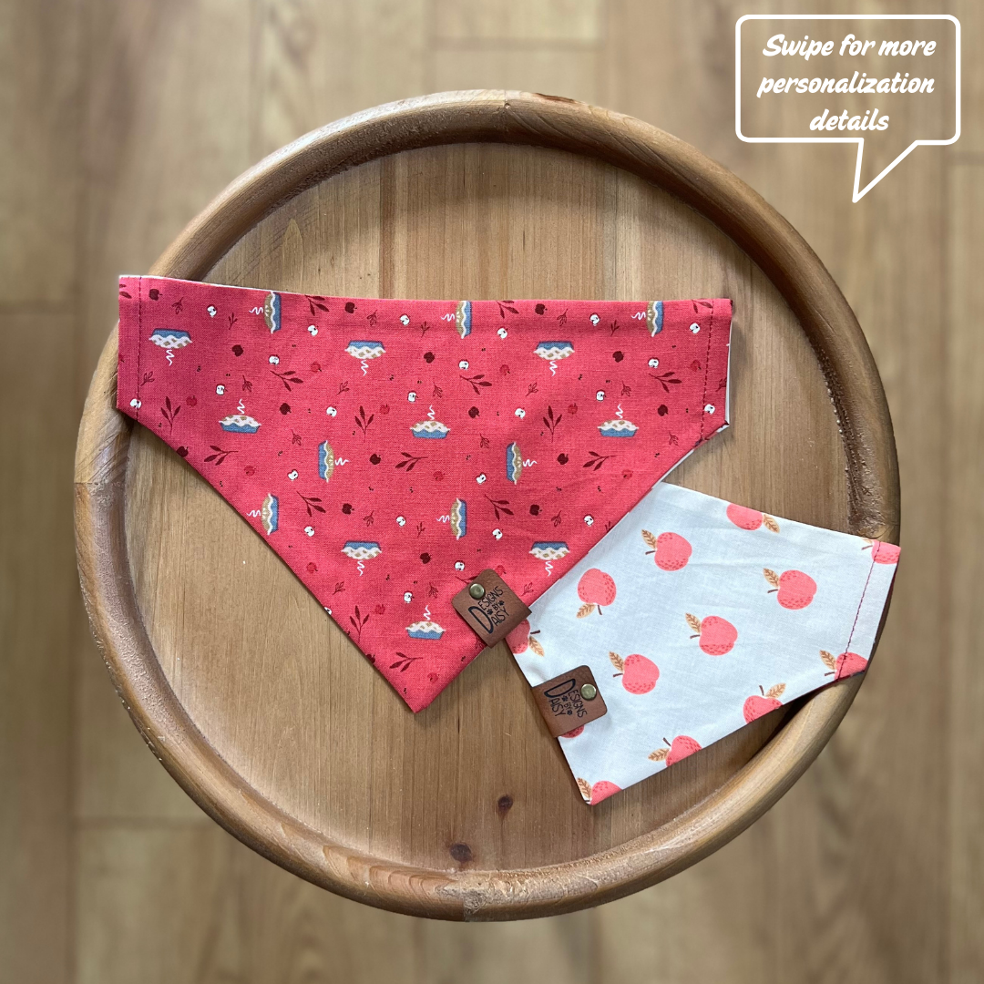 Sweet Apple Pie / Reversible / Over-the-Collar / Pet Bandana