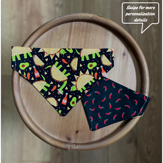 Tacosaurus / LAST CHANCE / Reversible / Over-the-Collar / Pet Bandana