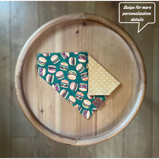 Tan Burger / LAST CHANCE / Reversible / Over-the-Collar / Pet Bandana / CLEARANCE