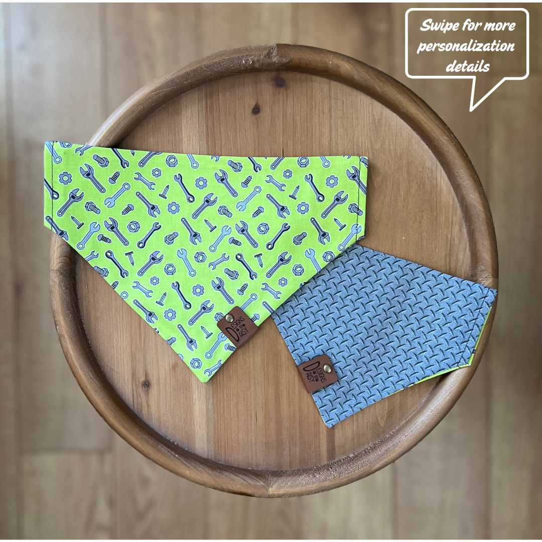 Tune-Up Pup / Reversible / Over-the-Collar / Pet Bandana