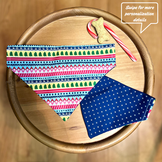 Ugly Sweater Weather / LAST CHANCE / Reversible / Over-the-Collar / Pet Bandana / CLEARANCE