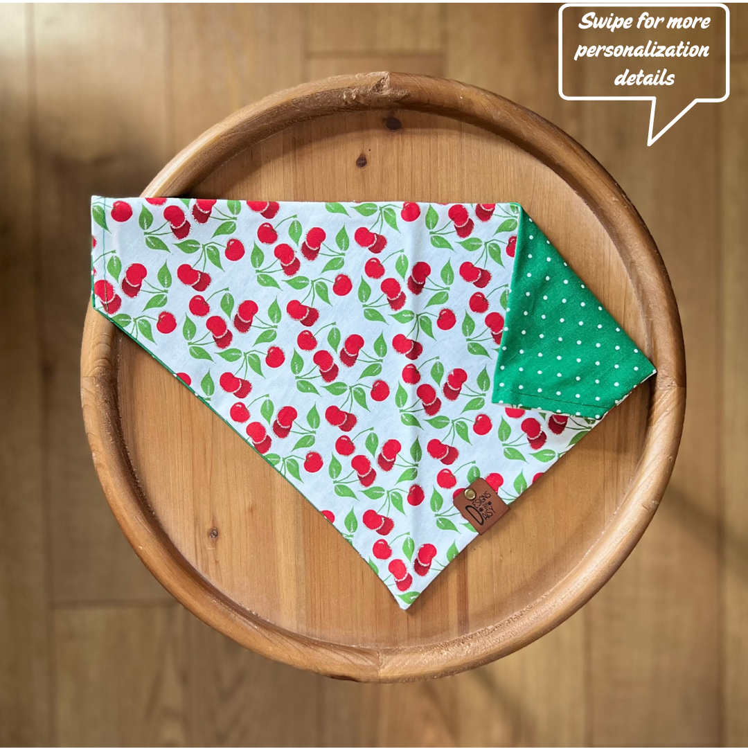 Very Cherry / LAST CHANCE / Reversible / Over-the-Collar / Pet Bandana / CLEARANCE