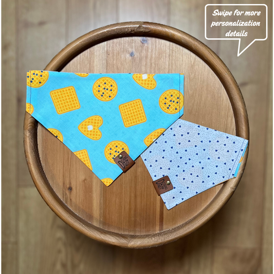 Waffles and Woofs / Reversible / Over-the-Collar / Pet Bandana