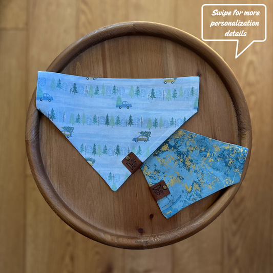 A Blue Christmas / Reversible / Over-the-Collar / Pet Bandana