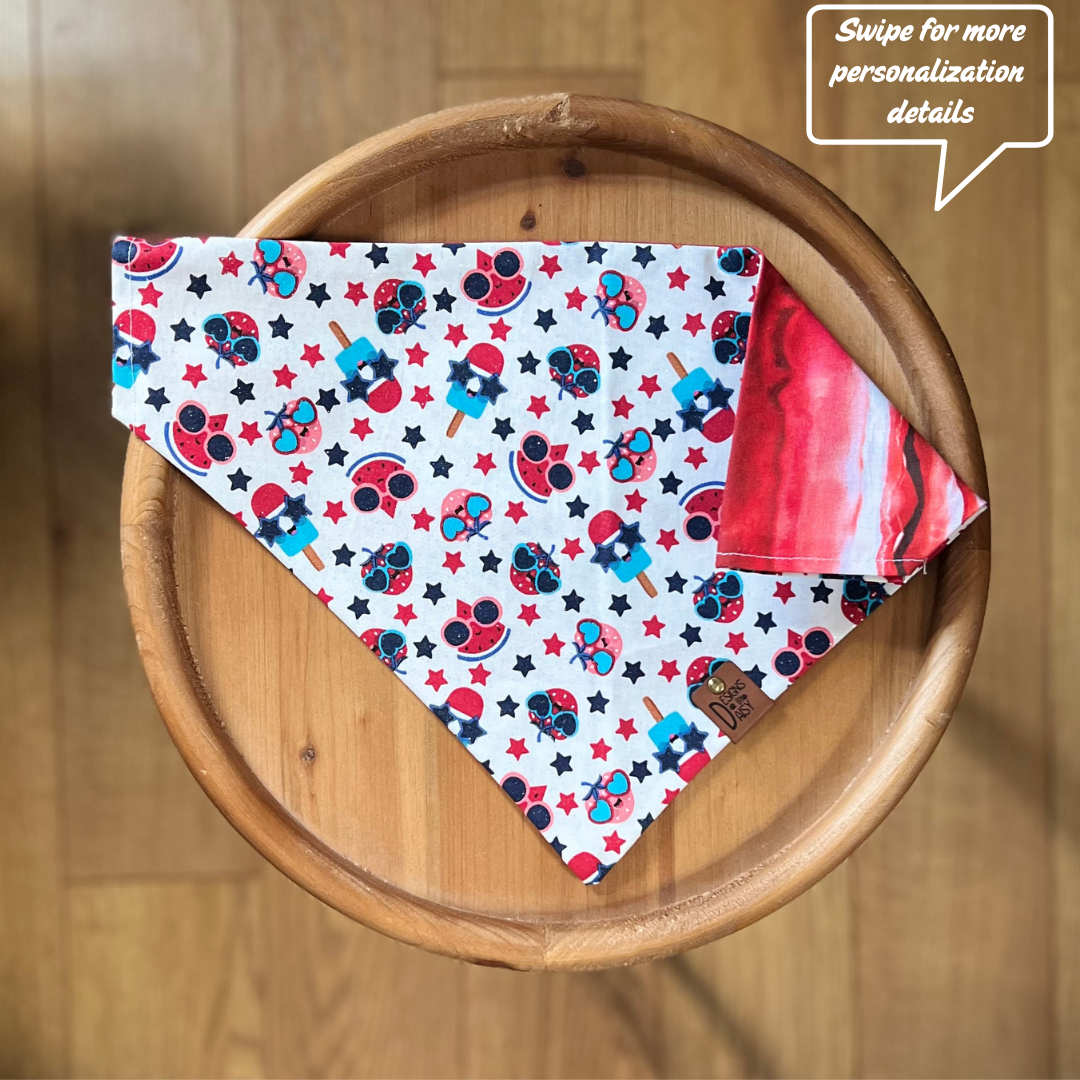 Sweet Pupsicle / LAST CHANCE / Reversible / Over-the-Collar / Pet Bandana / CLEARANCE