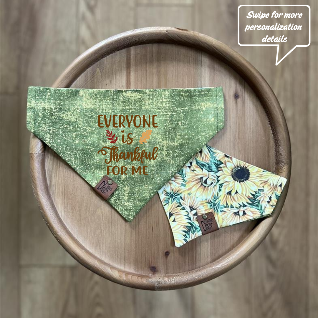 Yellow Sunflowers and Dogs / LAST CHANCE / Reversible / Over-the-Collar / Pet Bandana