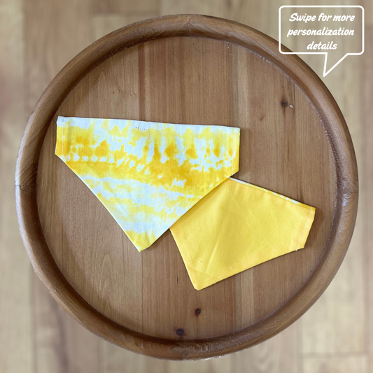 Yellow Tie Dye / LAST CHANCE / Reversible / Over-the-Collar / Pet Bandana / CLEARANCE