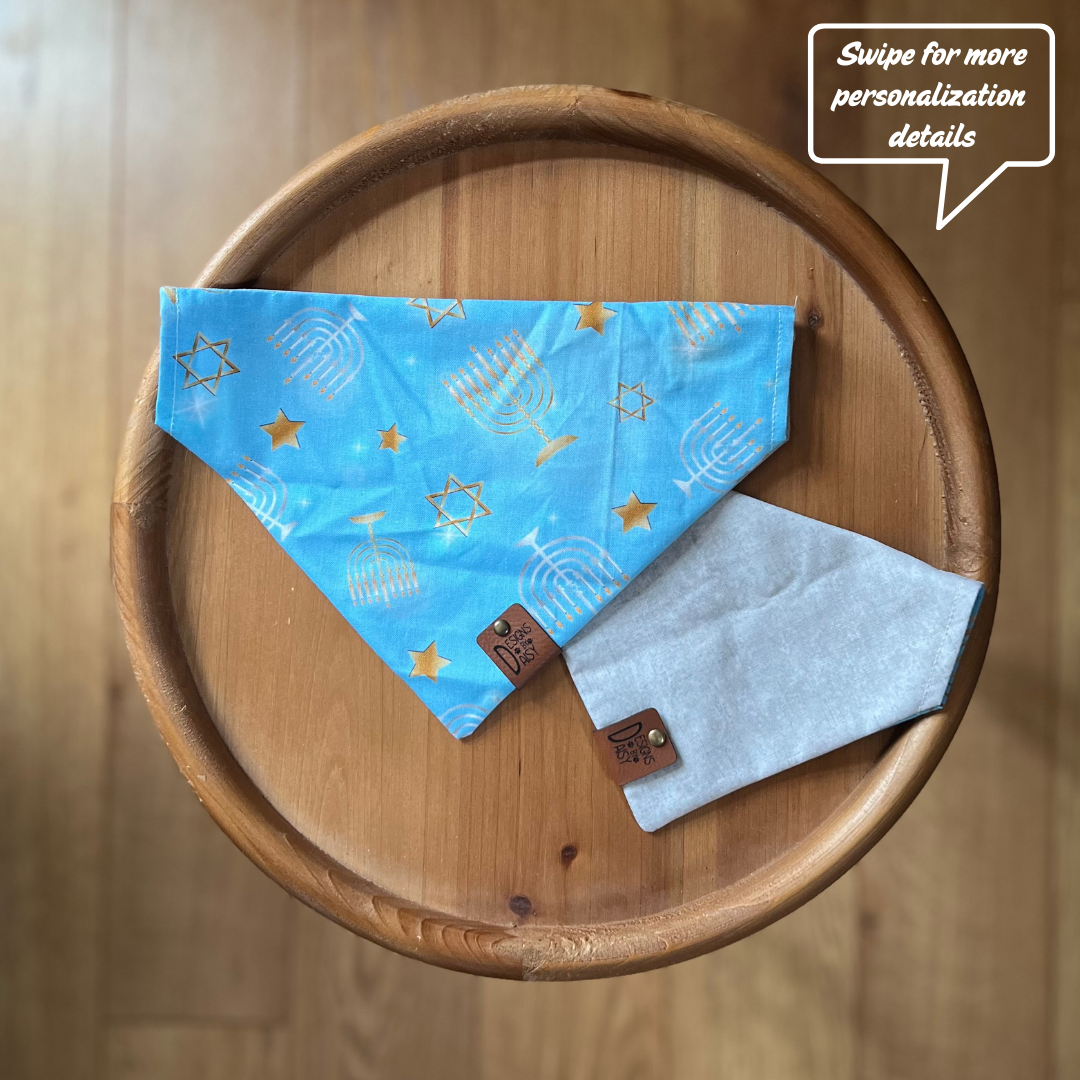Hanukkah Season / LAST CHANCE / Reversible / Over-the-Collar / Pet Bandana