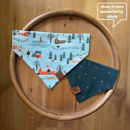 Snow Village / LAST CHANCE / Reversible / Over-the-Collar / Pet Bandana