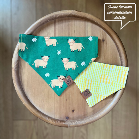 Dairy Daisies / Reversible / Over-the-Collar / Pet Bandana